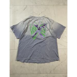 We11 Done Sky Color Distressed Butterfly T Shirt Size XS Blue Ombré Streetwear